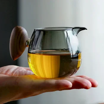 Кувшин для чая из термостойкого стекла, изящная чашка с деревянной ручкой, современная простота, бытовая чашка Кунг-фу, Аксессуары для чайного сервиза, Новинка