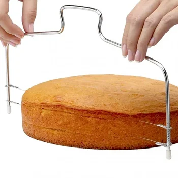 1 шт. Одинарный Двухлинейный Слайсер для резки торта, Регулируемое Устройство из нержавеющей Стали, Кухонные Принадлежности для торта, Форма для выпечки, Инструмент для приготовления пищи