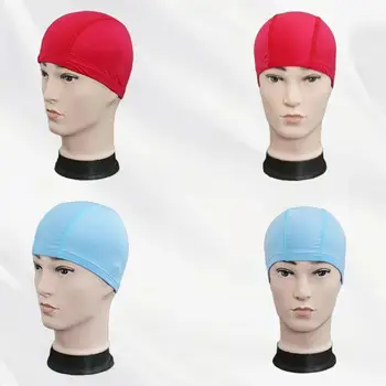 Плавательные шапочки свободного размера для мужчин Женщин Эластичная нейлоновая защита ушей Длинные волосы Шапочка для бассейна Ультратонкие шапочки для купания