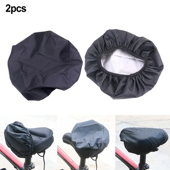 2шт Чехол для велосипедного сиденья, велосипедное седло, эластичный дождевик, защитные детали из черной водонепроницаемой ткани для велосипедных седел