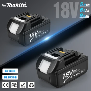 BL1850 Для Makita 18V Аккумулятор Аккумуляторная батарея 18650 Литий-ионный Элемент Подходит Для Электроинструмента Makita BL1860 BL1830 LXT400