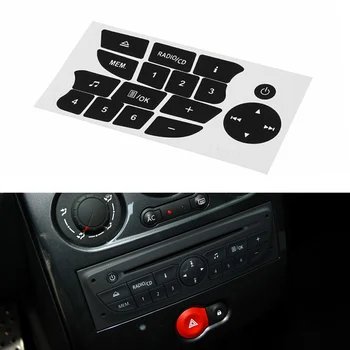 Наклейки для ремонта автомобильных кнопок CD Радио Аудио Кнопки для ремонта Наклейка Наклейка для Renault Megan Clio 2009-2011 Автомобильный аксессуар