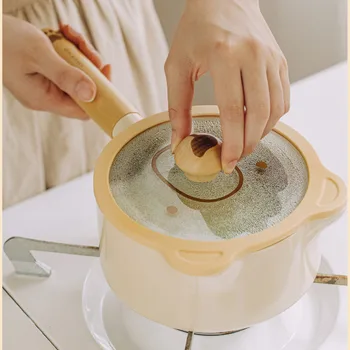Домашняя сковорода с антипригарным покрытием Полезные керамические принадлежности кухни Многофункциональные кастрюли для приготовления пищи Равномерная теплопроводность Кастрюли для супа