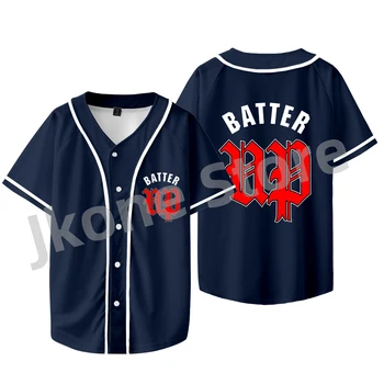 Бейсбольная куртка BABYMONSTER Batter Up Merch, женская мужская модная повседневная футболка с коротким рукавом, футболки