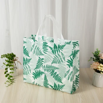 Сумки с зелеными листьями с принтом растений, складная хозяйственная сумка Creative Leaf большой емкости, Многоразовая женская дорожная пляжная сумка для путешествий