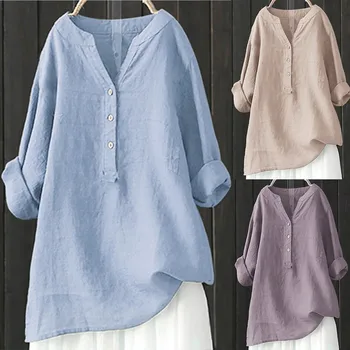 Женская Блузка с V-образным Вырезом и Пуговицами в стиле Пэчворк с Принтом, Рубашки ropa, корейская популярная одежда