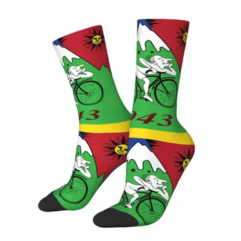 Осень-зима, безумный дизайн, мужские и женские велосипедные носки Albert Hoffman LSD, впитывающие пот Баскетбольные носки