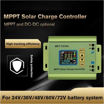 Новый MPPT Контроллер Заряда Солнечной Панели MPT-7210A Цветной ЖК-дисплей 24/36/48/60/72 В Контроллеры Солнечной Батареи Boost