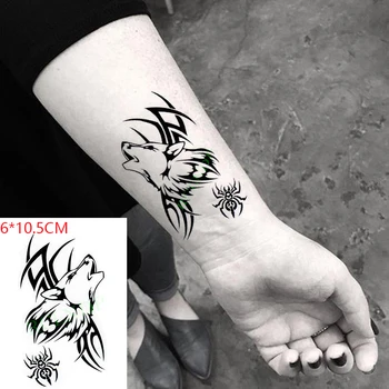 Водонепроницаемая временная татуировка-наклейка ins Wolf spider mighty cool Body Art flash tattoo поддельная татуировка для женщин и мужчин