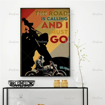 Плакат мотоциклиста-гонщика, плакат байкера 