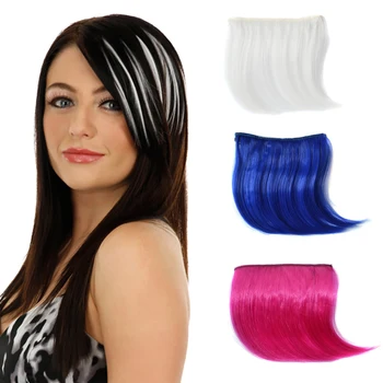 Модные накладные синтетические челки для женщин, синтетические волосы, Термостойкие Аксессуары для наращивания волос, 2 зажима спереди