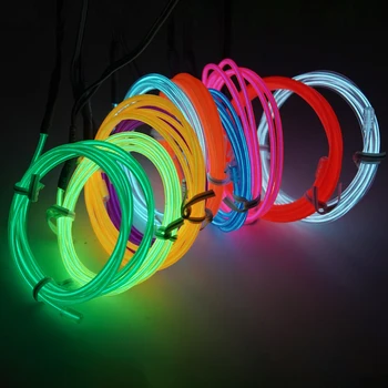 5m 6m 8m 10m EL Wire Flexible Neon Light 7/9m Glow EL Draht Seil Rohr band wasserdichte LED Neon Lichter Schuhe Kleidung Auto De