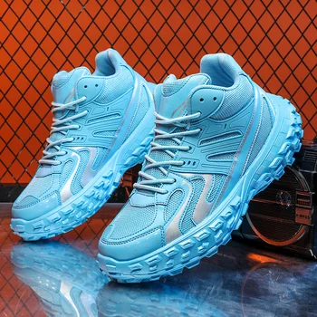 2023 Новые мужские кроссовки для бега небесно-голубого цвета для мальчиков, повседневная обувь для отдыха, удобные кроссовки для фитнеса
