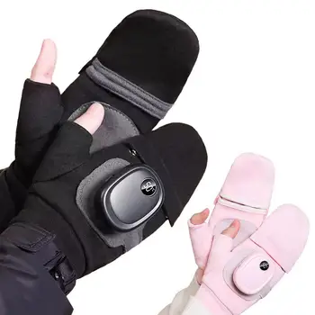 Зимние перчатки с подогревом для мужчин, водонепроницаемые ветрозащитные перчатки от холода, теплые перчатки с USB-подогревом, перчатки для бега на открытом воздухе, лыжные перчатки