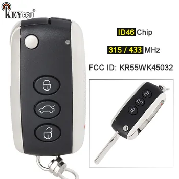 KEYECU 315 МГц PCF7945A Чип Складной Дистанционный Брелок с 4 Кнопками Сигнализации для Bentley Con * tinental GT GTC Flying Spur 2006-2016 KR55WK45032