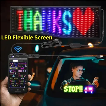 Светодиодная Пиксельная Панель Автомобиля С Прокруткой Ярких Рекламных Светодиодных Вывесок Гибкий Экран USB Bluetooth App Control для Магазина Заднего Стекла такси