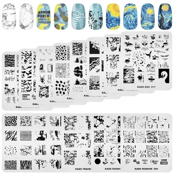 Пластины для штамповки ногтей Рисунок водной ряби Шаблон для тиснения ногтей Инструменты для трафарета изображений для нейл-арта из нержавеющей стали