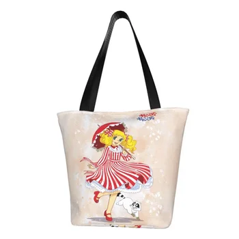 Сумки для покупок Candy Candy Terry Happy Snow, женские сумки для покупок из японского аниме, холщовые сумки через плечо, сумки большой емкости