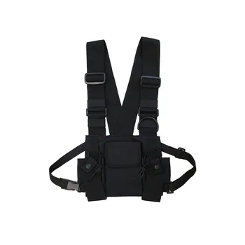 Радио Walkie Talkie 3 кармана Нагрудная сумка ремень безопасности с застежкой-молнией для передней сумки Жилет Чехол для переноски