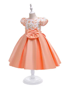 Bubble sleeve Kids Dresses For Girls Princess Party Costume Vestidos платье для девочки فستان اطفال بنات للعيد