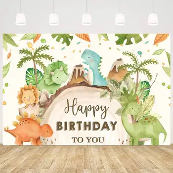 Фон для дня рождения динозавра Одноразовая посуда Украшение вечеринки с динозавром Детский душ Сафари в джунглях Принадлежности для дня рождения