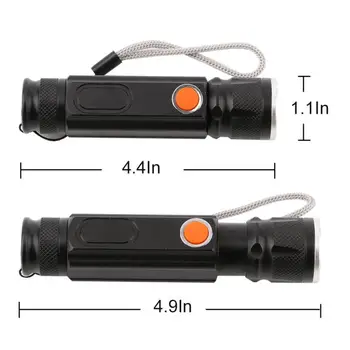 Многофункциональный Светодиодный Фонарик USB Аккумуляторная батарея Мощный Боковой фонарь T-6 COB linterna tail magnet Work Light
