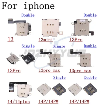 Для iPhone 13 Mini 14 Plus Pro Max с одним слотом для двух SIM-карт, держателем лотка, разъемом для считывания, гибким кабелем, запасными частями