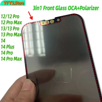 Высококачественное внешнее стекло Whosale с ОСА с поляризационным клеем для iPhone 14 13 12 Pro Max для ремонта сенсорных ЖК-линз