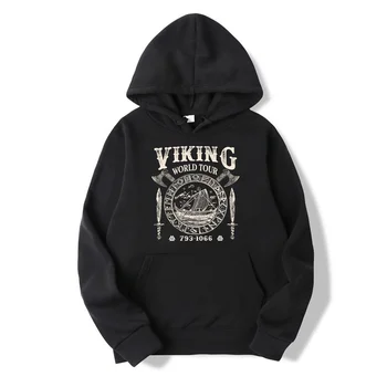 Зимние Негабаритные Незаменимые Мужчины Viking World Tour Viking Warrior Odin Valhalla Nordic Толстовки Термоспортивная одежда Унисекс M-5XL