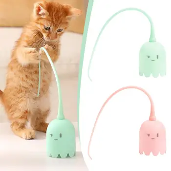 Автоматическая дразнилка для кошек: вращающаяся палочка с очаровательным хвостом - Развлекательная интерактивная игрушка для кошек