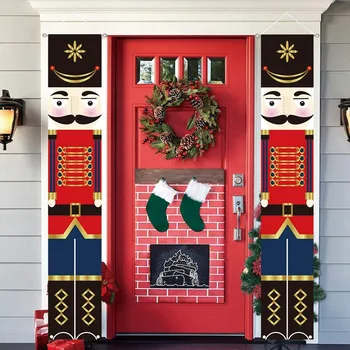 Рождественский Щелкунчик Солдат Дверной Подвесной Баннер Веселые Рождественские Украшения для Дома 202 Navidad Noel Подарки С Новым 2022 годом
