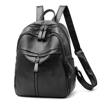 Винтажный женский рюкзак для покупок из искусственной кожи, студенческие школьные сумки, школьные сумки большой емкости, Женский рюкзак для путешествий на молнии
