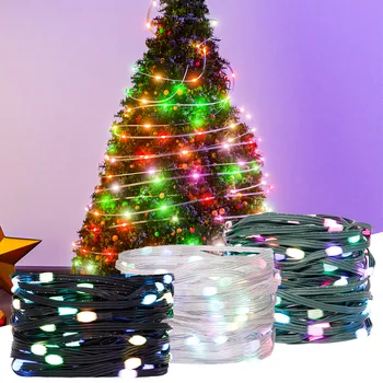 DC5V WS2812B RGBIC LED String Party Christmas Lights Dream Color WS2812 Адресуемый Индивидуально Струнный Открытый Водонепроницаемый Декор