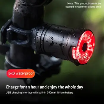 Интеллектуальный датчик автоматического торможения, водонепроницаемый задний фонарь IPx6, USB Перезаряжаемый светодиодный задний фонарь для велосипеда, Аксессуары для Mtb