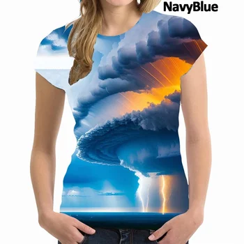 Новая Модная футболка с 3D Психоделическим принтом Для Мужчин И Женщин, Красочные Футболки С Рисунком Неба, Футболки с коротким рукавом