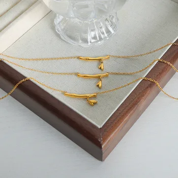 Модное ожерелье с позолотой 18 карат, ювелирное ожерелье из нержавеющей стали для женщин