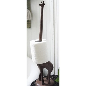 Чугунный держатель туалетных салфеток, отдельно стоящий держатель бумажных полотенец в виде жирафа, декоративная подставка для бумаги для ванной комнаты Простота установки