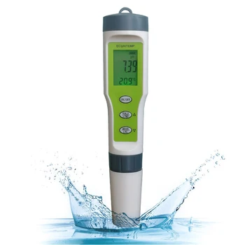 Цифровой PH-тестер 3-в-1 EC /температура /PH-метр с высокой точностью 0,01 в диапазоне 0-14 ч /ч, автоматическая калибровка качества воды
