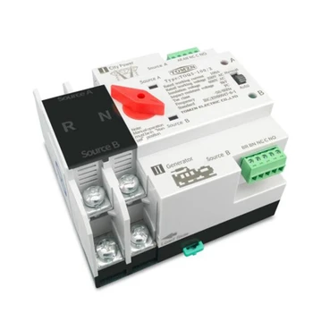 TOMZN Din Rail 2P ATS Автоматический переключатель двойного питания Электрические переключатели бесперебойного питания 100A