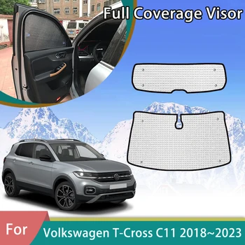 Для Volkswagen VW T-Cross C11 Taigun 2018 2019 2020 2021 2022 2023 Автоаксессуары Переднее и заднее Лобовое стекло С защитой от ультрафиолета Солнцезащитный козырек