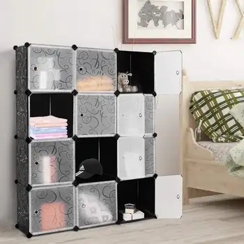 Кубический органайзер для хранения книжных полок на 12 кубов, полки для шкафа, органайзер для кубиков, квадратный шкаф своими руками, полки для шкафов, черный