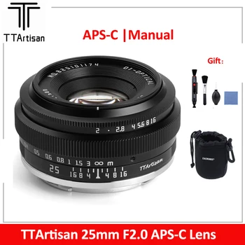 TTArtisan APS-C 25 мм F2 Ручной Портретный Объектив для Canon EF-M Canon RF Nikon Z Sony E Fujifilm XF Panasonic Olympus M43 с L-креплением