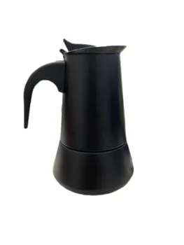 Новая индукционная плита Moka pot чисто черного цвета, подходящая кофеварка из нержавеющей стали