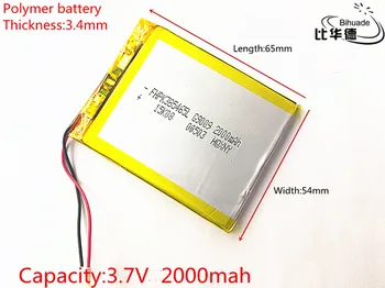 Литий-полимерные LiPo Аккумуляторы 3,7 В 2000 мАч для PAD GPS PSP Vedio