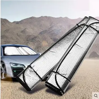 Akzz 140 * 70 см Автомобильный двухсторонний солнцезащитный козырек из пузырчатой алюминиевой фольги, передний козырек от солнца и шторка от солнца