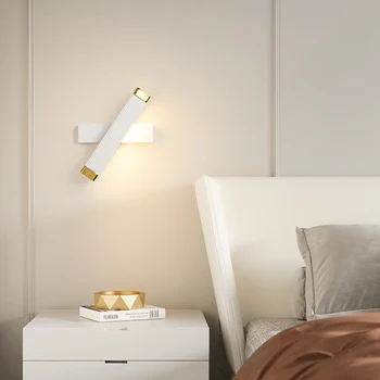 Прикроватные настенные светильники для спальни, современная минималистичная креативная лестница, светодиодная лампа для лестничного прохода, Вращающийся фон для кабинета, настенный светильник
