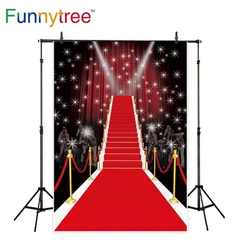 Фоновая фотосессия для вечеринки Funnytree, красная ковровая дорожка, сцена знаменитостей, блестящий роскошный фон, фотофон, реквизит для фотозоны