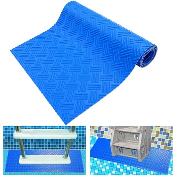 Синий коврик для лестницы в бассейн с нескользящей текстурой, Защитный коврик для плавания с защитой от скольжения