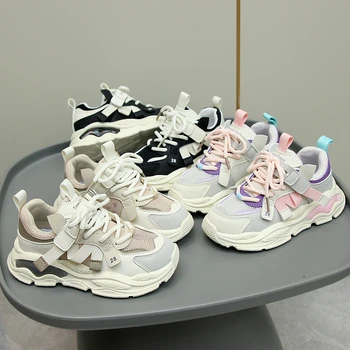 Детская спортивная обувь, кроссовки с воздушной сеткой для мальчиков и девочек, подходящие по цвету, классные классические нескользящие детские повседневные кроссовки для бега, новинка лета 2023 г.