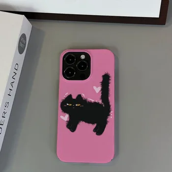 Чехол для телефона с граффити и рисунком милого мультяшного кота для iPhone 14 13 12 11 Pro Max X XR XS, противоударный, прекрасный чехол-вкладыш